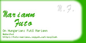 mariann futo business card
