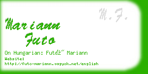 mariann futo business card